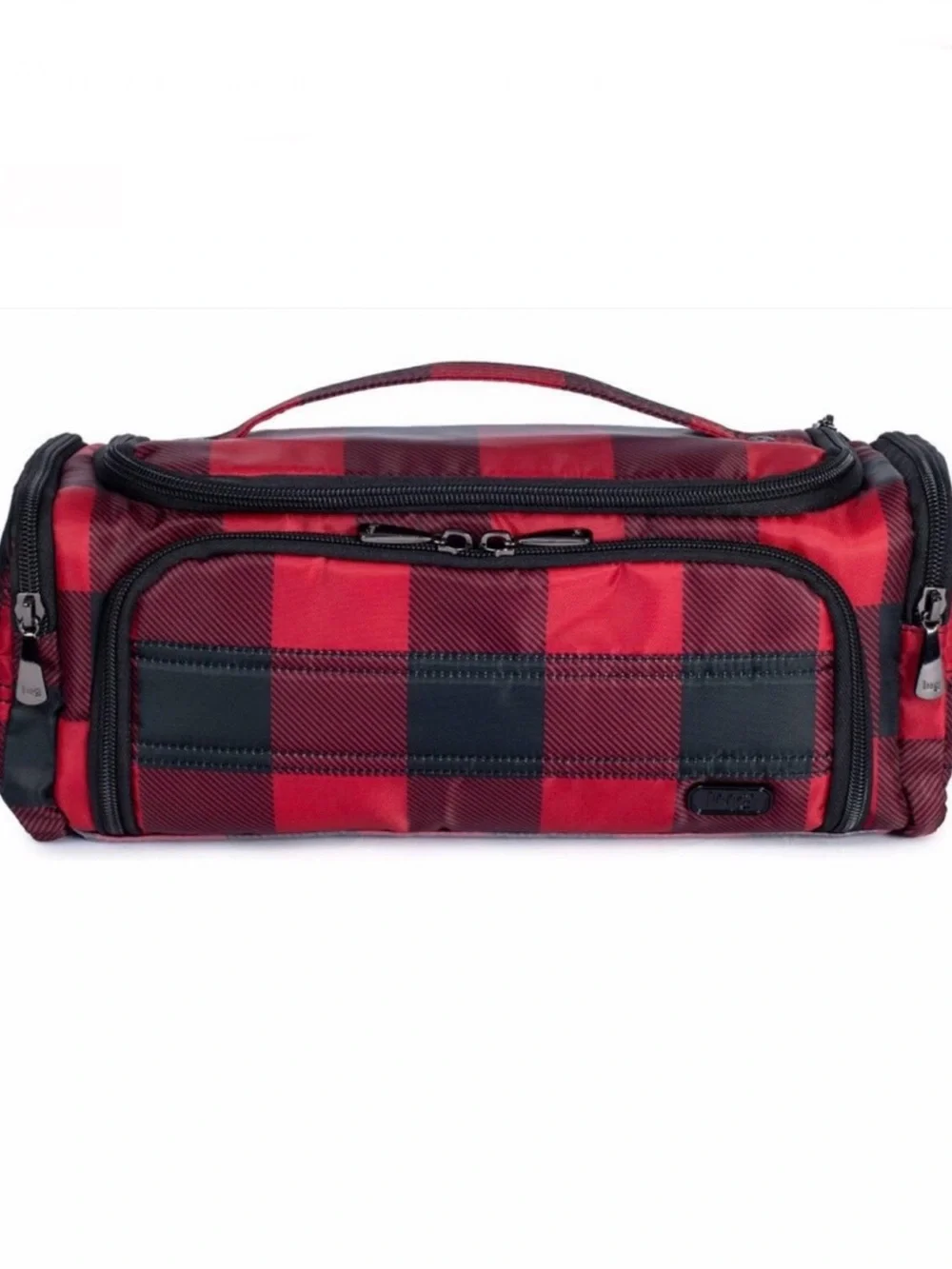 Lug Trolley Cosmetic Bag Red and Black Buffalo Check